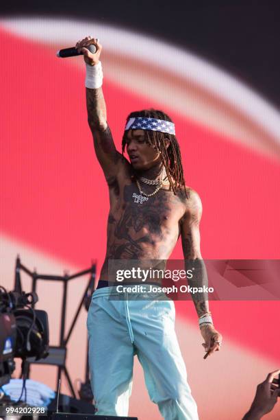 Swae Lee of Rae Sremmurd performs on Day 3 of Wireless Festival 2018 at Finsbury Park on July 8, 2018 in London, England.