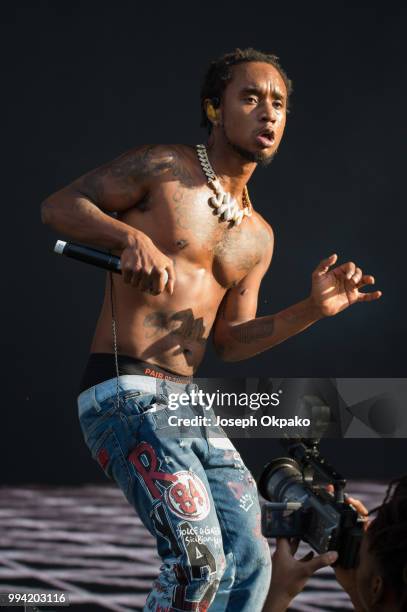 Slim Jxmmi of Rae Sremmurd performs on Day 3 of Wireless Festival 2018 at Finsbury Park on July 8, 2018 in London, England.