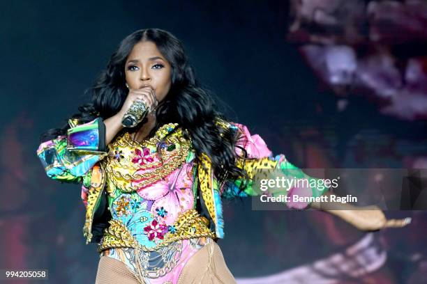 Ashanti performs onstage during the 2018 Essence Festival presented by Coca-Cola - Day 3 at Louisiana Superdome on July 7, 2018 in New Orleans,...