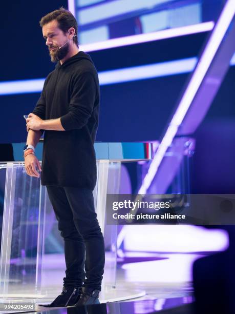 Jack Dorsey, CEO of Twitter is pictured at the digital fair dmexco in Cologne, Germany, 13 September 2017. Photo: Rolf Vennenbernd/dpa