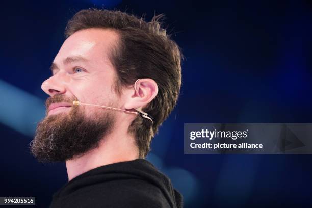 Jack Dorsey, CEO of Twotter speaks at the digital fair dmexco in Cologne, Germany, 13 September 2017. Photo: Rolf Vennenbernd/dpa