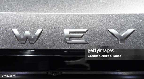 Logo of the Chinese automobile manufacturer Wey is pictured at the Internationale Automobil-Ausstellung in Frankfurt am Main, Germany, 13 September...
