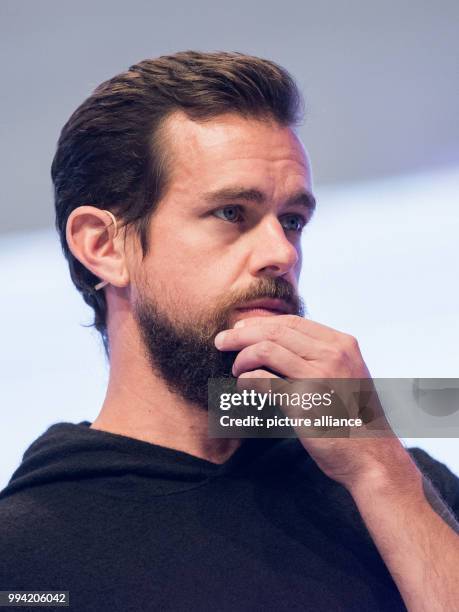 Jack Dorsey, CEO of Twotter speaks at the digital fair dmexco in Cologne, Germany, 13 September 2017. Photo: Rolf Vennenbernd/dpa