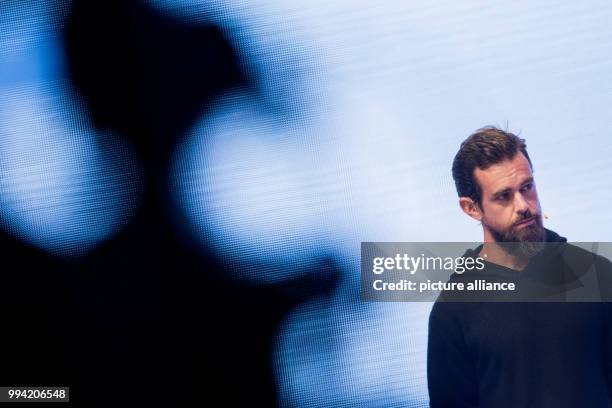 Jack Dorsey, Co-founder and CEO of Twitter, speaks at the digital fair 'dmexco' in Cologne, Germany, 13 September 2017. Photo: Rolf Vennenbernd/dpa