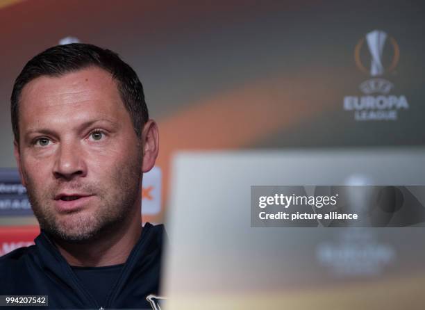 Hertha's head coach Pal Dardai speaks during a press conference regarding the Europa League Group Stage match between Hertha BSC nad Athletic Bilbao...