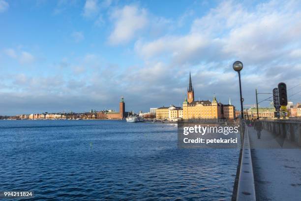 cityscape of stockholm, sweden - riddarholm church stock pictures, royalty-free photos & images