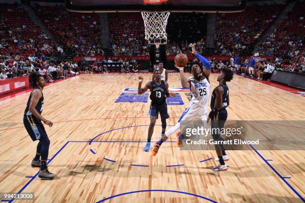 Wes Iwundu of the Orlando Magic shoots the ball against the Memphis Grizzlies during the 2018 Las Vegas Summer League on July 8, 2018 at the Thomas &...