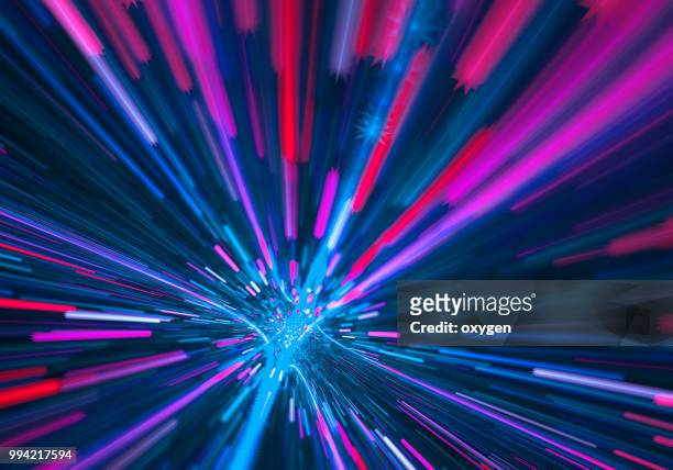 abstract radial light background - exploding light in outer space stock-fotos und bilder