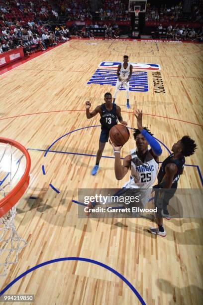 Wes Iwundu of the Orlando Magic shoots the ball against the Memphis Grizzlies during the 2018 Las Vegas Summer League on July 8, 2018 at the Thomas &...