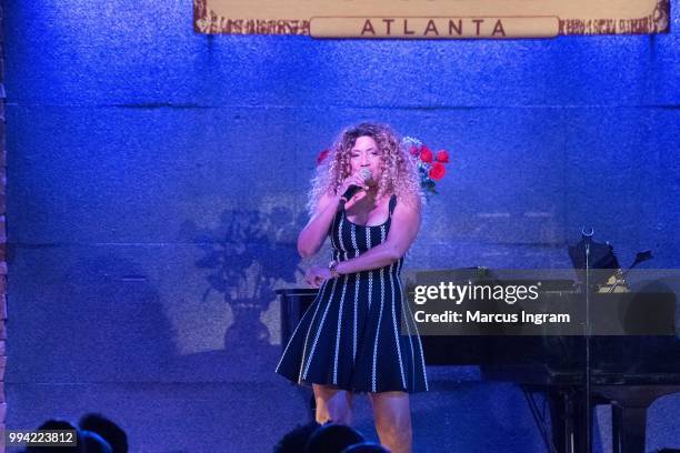 Singer Cherrelle performs on stage at City Winery on July 8, 2018 in Atlanta, Georgia.