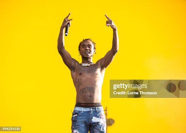 Slim Jxmmi of Rae Sremmurd performs during Wireless Festival 2018 at Finsbury Park on July 8th, 2018 in London, England.