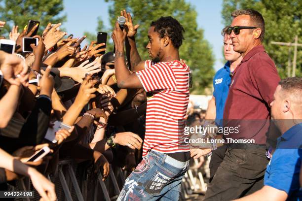 Slim Jxmmi of Rae Sremmurd performs during Wireless Festival 2018 at Finsbury Park on July 8th, 2018 in London, England.