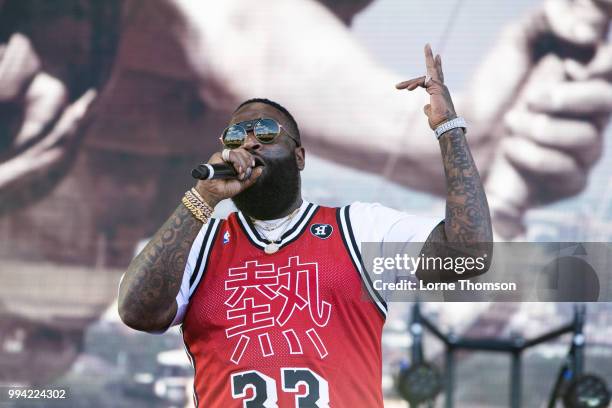 Rick Ross performs during Wireless Festival 2018 at Finsbury Park on July 8th, 2018 in London, England.