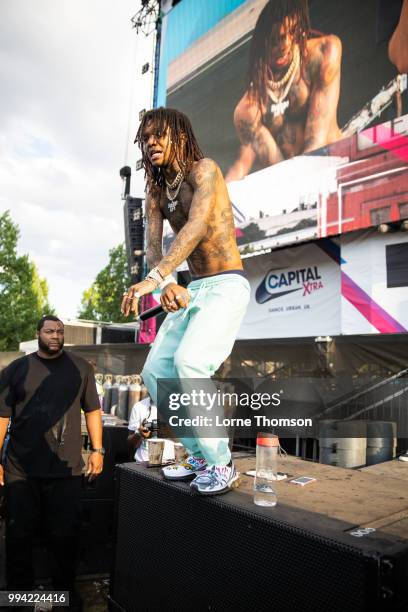 Swae Lee of Rae Sremmurd performs during Wireless Festival 2018 at Finsbury Park on July 8th, 2018 in London, England.