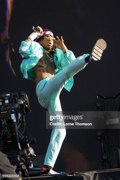 Swae Lee of Rae Sremmurd performs during Wireless Festival 2018 at Finsbury Park on July 8th, 2018 in London, England.