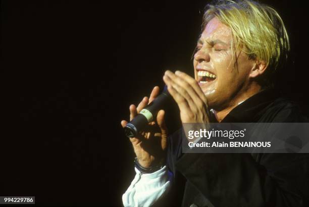Jason Donovan on stage during concert at Olympia theatre on June 27, 1990 in Paris, France.