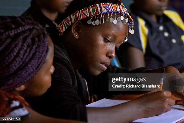 Maasai children at a school in Kenya, 2016.