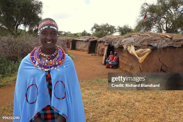 Maasai woman in a village in Kenya, 2016.