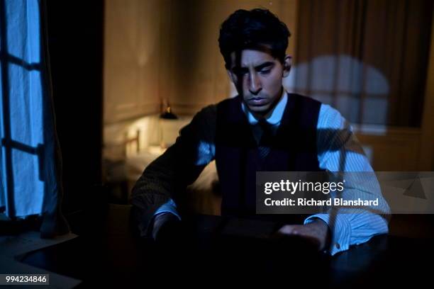 British actor Dev Patel as Indian mathematician Srinivasa Ramanujan in the biographical film 'The Man Who Knew Infinity', 2015.