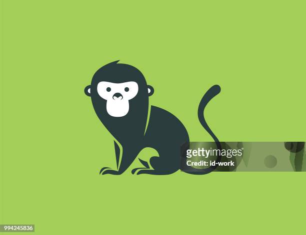 stockillustraties, clipart, cartoons en iconen met monkey-symbool - aap