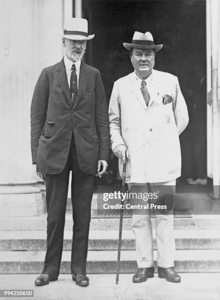 Irish journalist and newspaper magnate Alfred Charles William Harmsworth , created 1st Viscount Northcliffe, in Washington, DC with English...