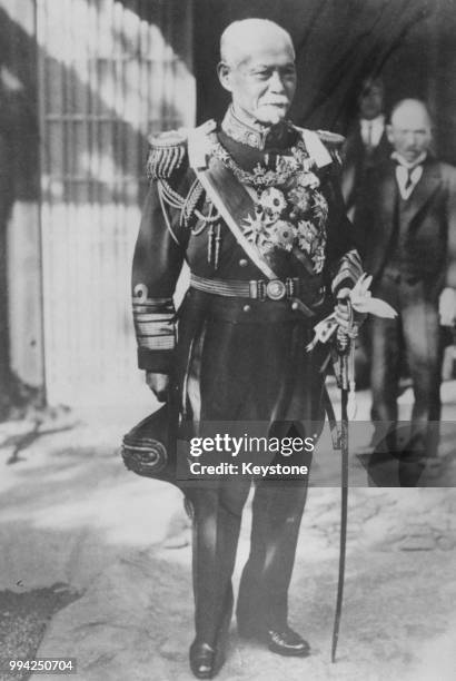 Admiral Count Yamamoto Gonnohyoe of the Imperial Japanese Navy, a former Prime Minister of Japan, circa 1925.