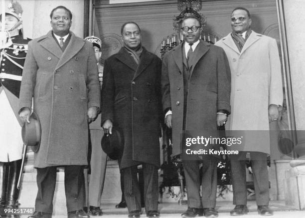 Four African Presidents are received by French President Charles de Gaulle at the Élysée Palace in Paris, France, 4th March 1961. From left to right,...