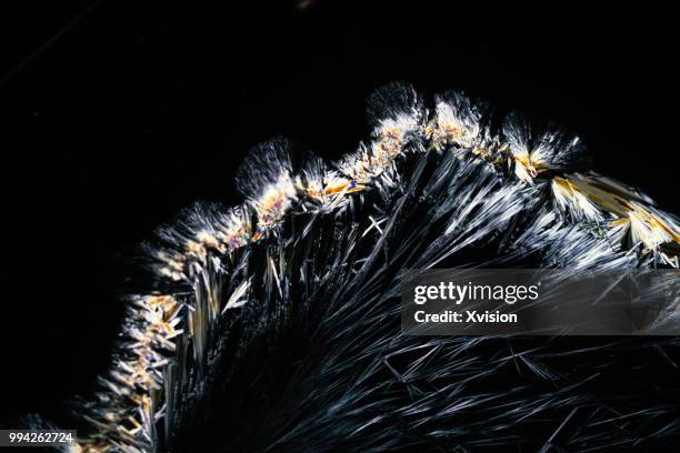sodium arsenate crystal under polarized light - polarizer stock pictures, royalty-free photos & images