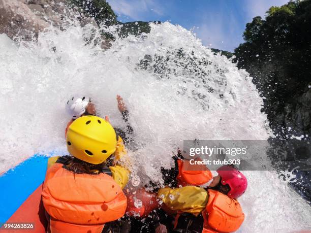 personal point of view of a white water river rafting excursion - iya valley stock pictures, royalty-free photos & images