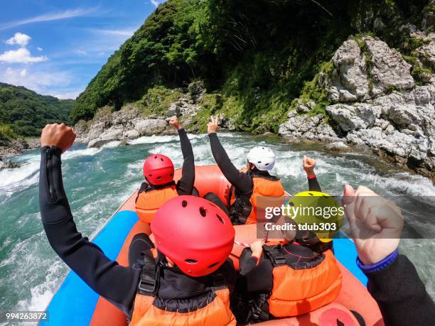 personal point of view of a white water river rafting excursion - iya valley stock pictures, royalty-free photos & images