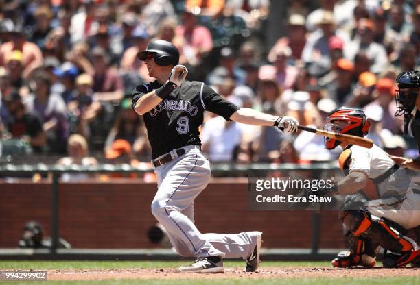 LeMahieu of the Colorado Rockies bats against the San Francisco Giants at AT&T Park on June 28, 2018 in San Francisco, California.