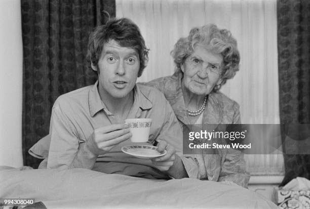English actor and comedian Michael Crawford, who stars as the character Frank Spencer in the television sitcom 'Some Mothers Do 'Ave 'Em', pictured...
