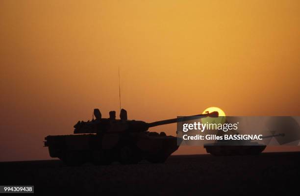 Arrivee des troupes francaises a Yanbu pendant le conflit du Golfe en septembre 1990 a Yanbu, Arabie Saoudite.