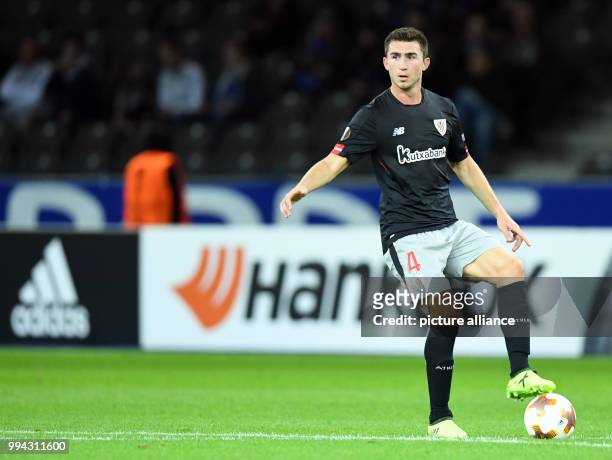 Bilbao's Aymeric Laporte during the Europa League soccer match between Hertha BSC and Athletic Bilbao, group phase, group J, 1. Match day in the...