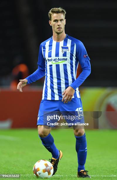 Hertha'sSebastian Langkamp during the Europa League soccer match between Hertha BSC and Athletic Bilbao, group phase, group J, 1. Match day in the...