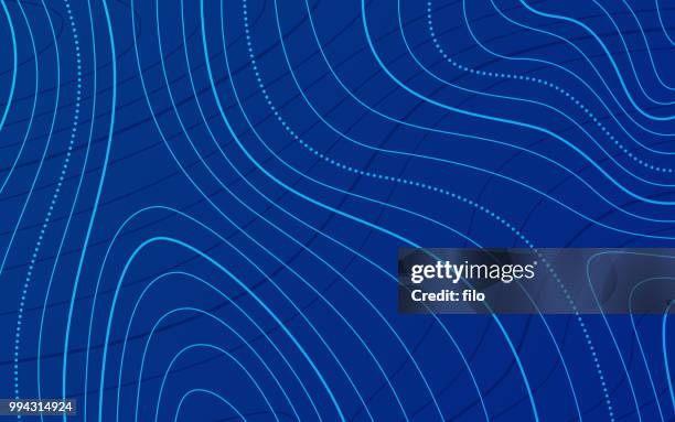 ilustrações de stock, clip art, desenhos animados e ícones de blue topographic lines background - vela desporto aquático