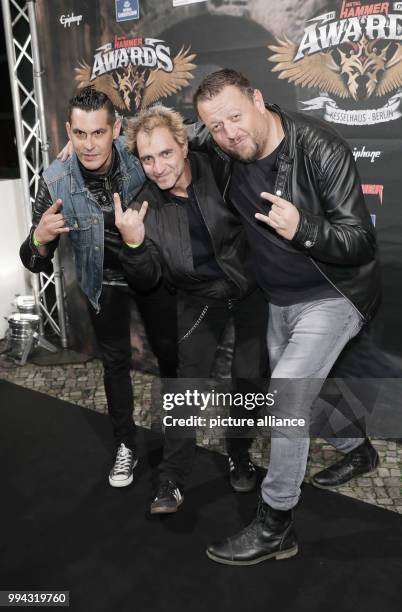 The band Betontod arriving at the Metal Hammer Awards in Berlin, Germany, 15 September 2017. Photo: Jörg Carstensen/dpa