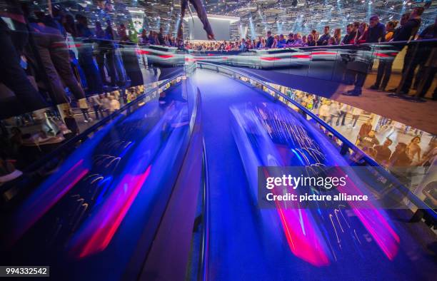 Car drives to the exhibition area in Frankfurt am Main, Germany, 16 September 2017. The International Motor Show Germany takes place from 14-24...