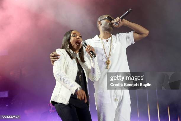 Lyte and Agil Davidson of Wreckx-n-Effect perform onstage during the 2018 Essence Festival presented by Coca-Cola - Day 3 at Louisiana Superdome on...