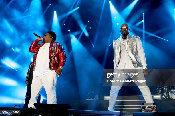 Dave Hollister and Teddy Riley perform onstage during the 2018 Essence Festival presented by Coca-Cola - Day 3 at Louisiana Superdome on July 7, 2018...