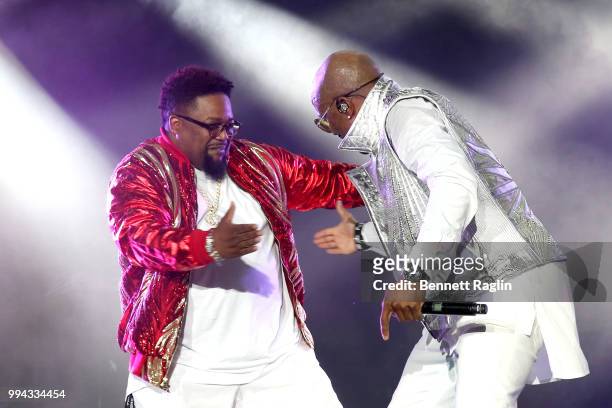 Dave Hollister and Teddy Riley perform onstage during the 2018 Essence Festival presented by Coca-Cola - Day 3 at Louisiana Superdome on July 7, 2018...