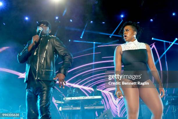 Ci and Fantasia perform onstage during the 2018 Essence Festival presented by Coca-Cola - Day 3 at Louisiana Superdome on July 7, 2018 in New...