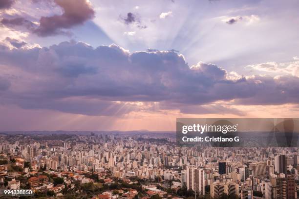 sunburst in belo horizonte - horizonte stock pictures, royalty-free photos & images