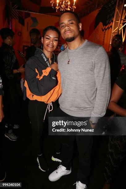 Teyana Taylor and Mack Wilds attend the 2018 Essence Festival - Day 3 on July 8, 2018 in New Orleans, Louisiana.