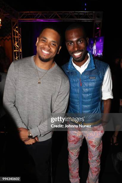 Mack Wilds and DeRay Mckesson attend the 2018 Essence Festival - Day 3 on July 8, 2018 in New Orleans, Louisiana.