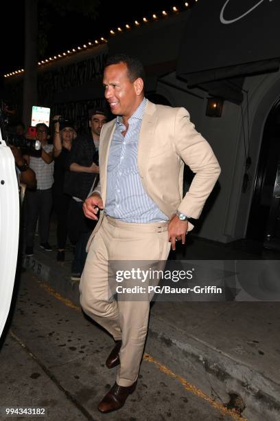 Alex Rodriguez is seen on July 08, 2018 in Los Angeles, California.