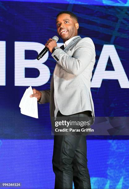 Actor Larenz Tate speaks onstage during the 2018 Essence Festival - Day 3 at Louisiana Superdome on July 7, 2018 in New Orleans, Louisiana.