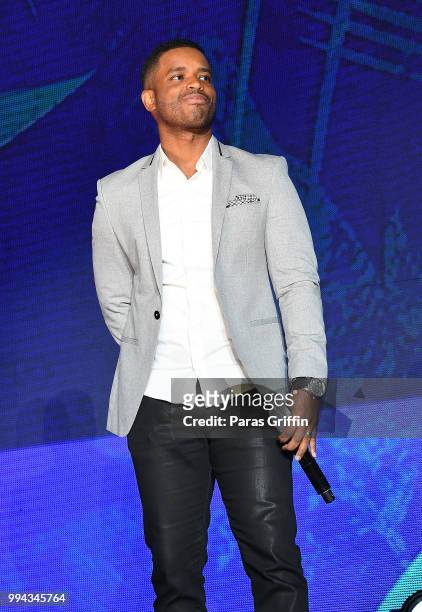 Actor Larenz Tate speaks onstage during the 2018 Essence Festival - Day 3 at Louisiana Superdome on July 7, 2018 in New Orleans, Louisiana.