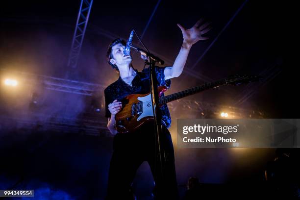 The english singer and song-writer James Bay performing live at Unaltrofestival 2018 Circolo Magnolia Segrate, Milan, Italy, on 8 July 2018.