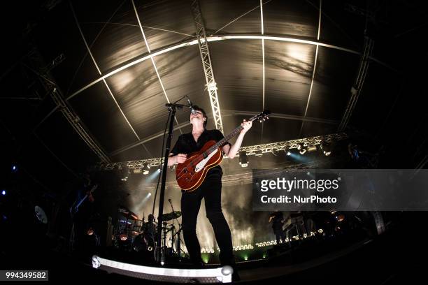 The english singer and song-writer James Bay performing live at Unaltrofestival 2018 Circolo Magnolia Segrate, Milan, Italy, on 8 July 2018.